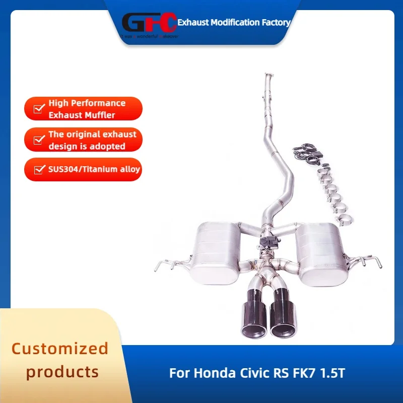 

GFC 304 Stainless steel Catback High-Performance Electronic Valve Exhaust Muffler System for Honda Civic RS FK7 1.5T