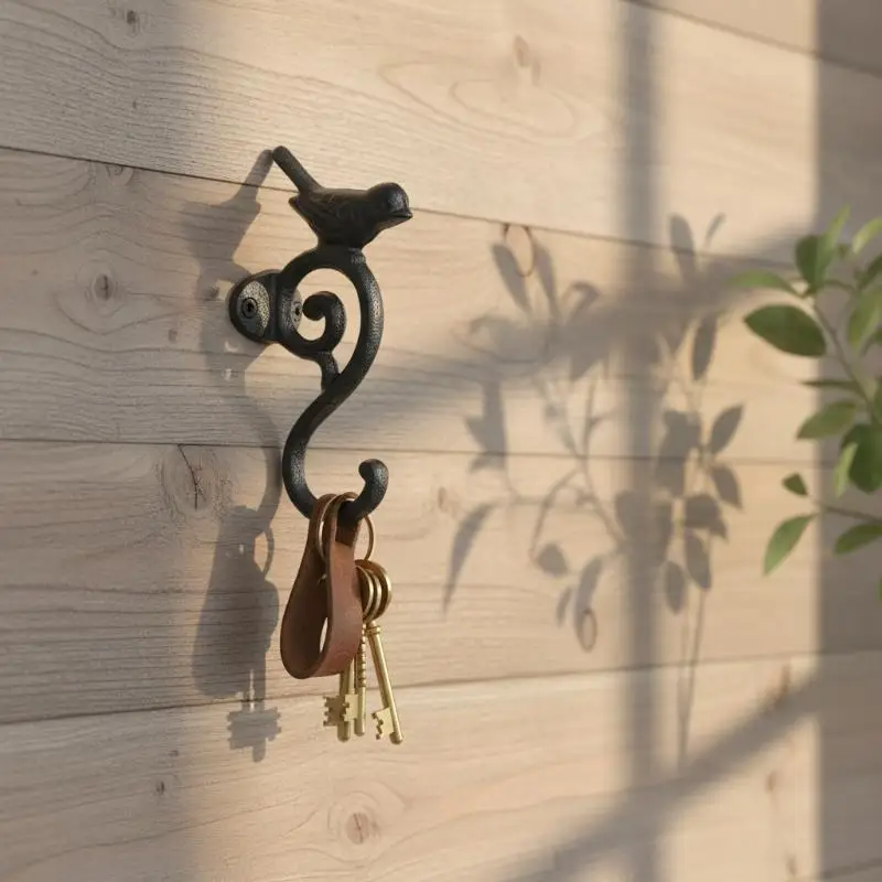 Durable Rustic Cast Iron Wall Hook Heavy Duty Wall Mounted Rack for Long Term Use Home Coat Towel Storage