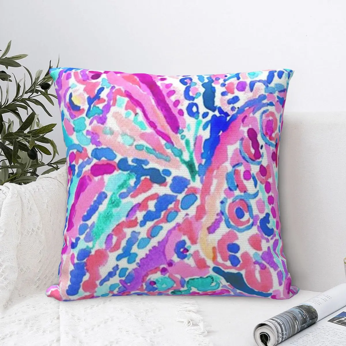 Lily Pulitzer Square Pillowcase Polyester Pillow Cover Velvet Cushion Decor Comfort Throw Pillow For Home Car