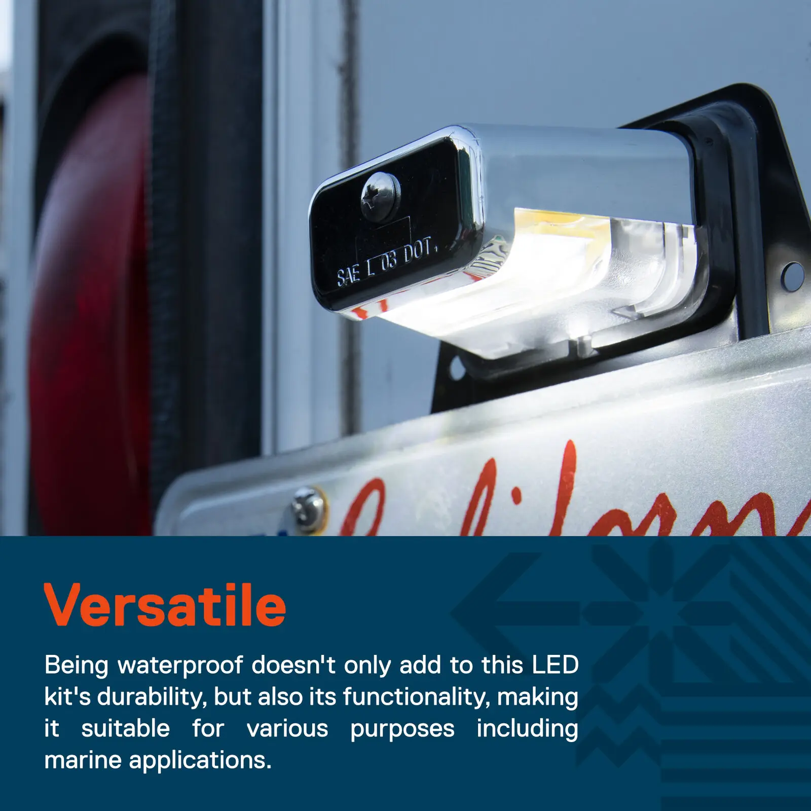 12V DC Bracket Mount LED License Plate Light For UTV ATV Trailer Truck RV Boat Universal Waterproof Rear Lamps Tools Accessories