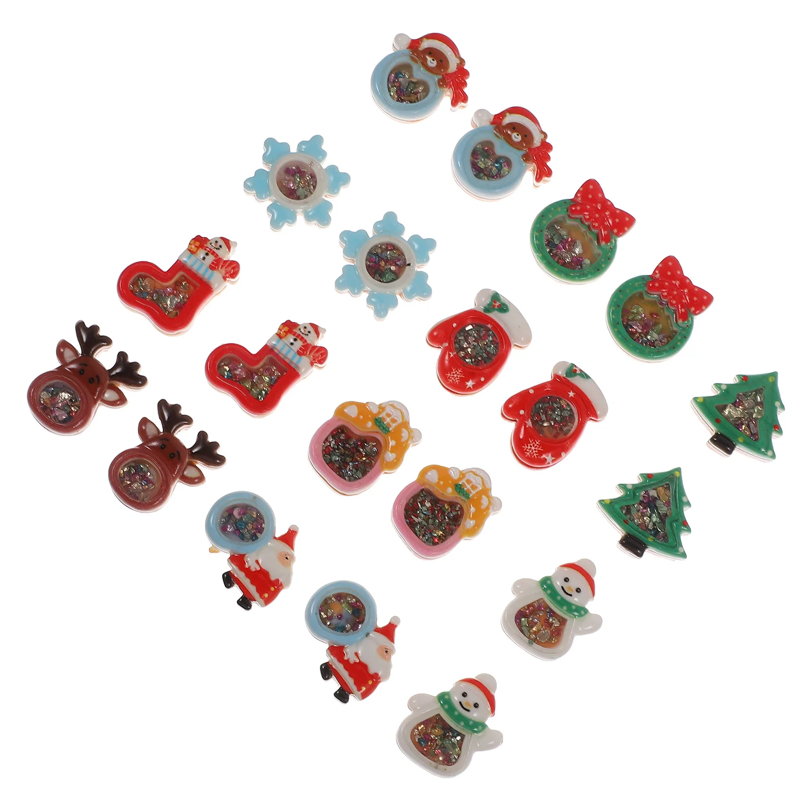 

20Pcs Colorful Rhinestone Resin Decorative Accessories Christmas DIY Craft Supplies for Phone Case Hairpin Handmade Jewelry Mini