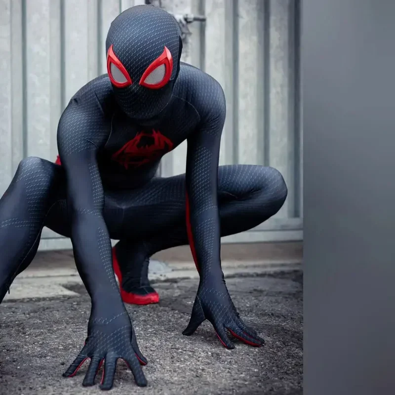 Il più nuovo Anime Spider Cosplay Miles Morales COSPLAY Costume 3D Stampa nel versetto Supereroe Halloween Zentai Body per Ki @ 0Z *
