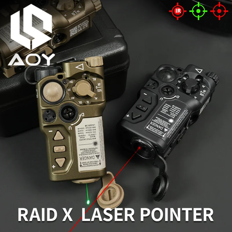 Red Green Laser Tactical Aiming Indicator Raid-X Metal IR Strobe Laser Red Green Dot Laser Hunting Raid Sight Device