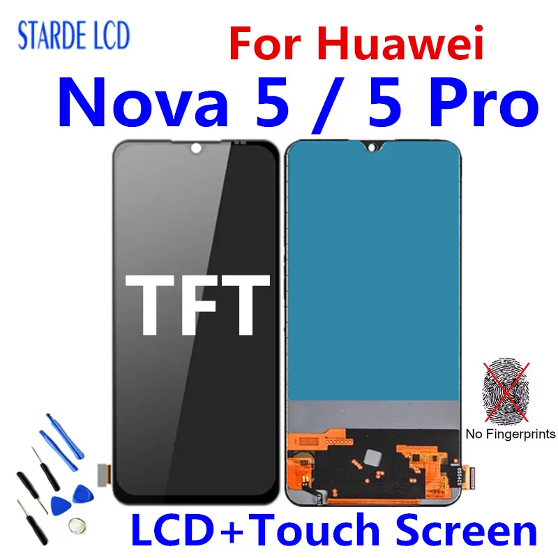 

TFT LCD For Huawei Nova 5 PRO LCD Display Touch Screen Digitizer Assembly Phone Replacement For Nova5 PRO SEA-AL10 SEA-AL00 LCD