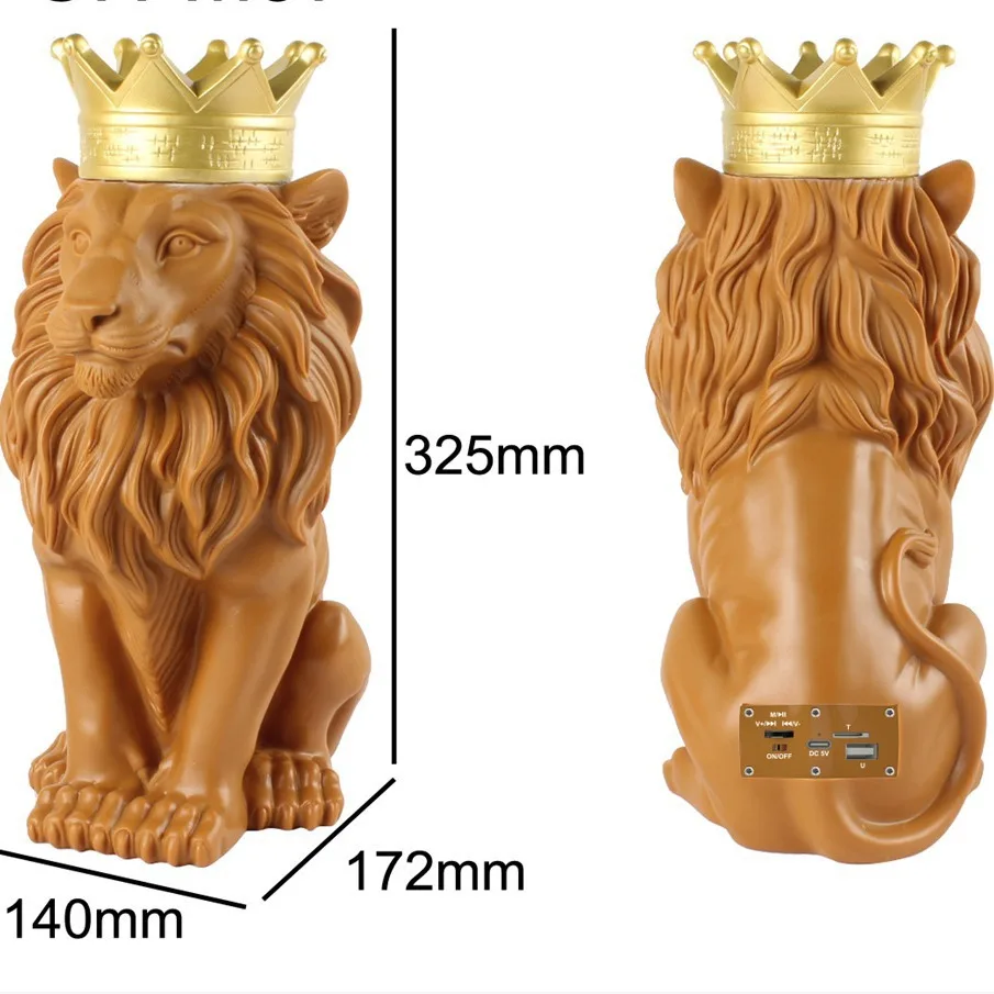 家の装飾ライオン像スピーカーリビングルーム大型床装飾オフィス装飾動物彫刻アート装飾品新築祝いのギフト