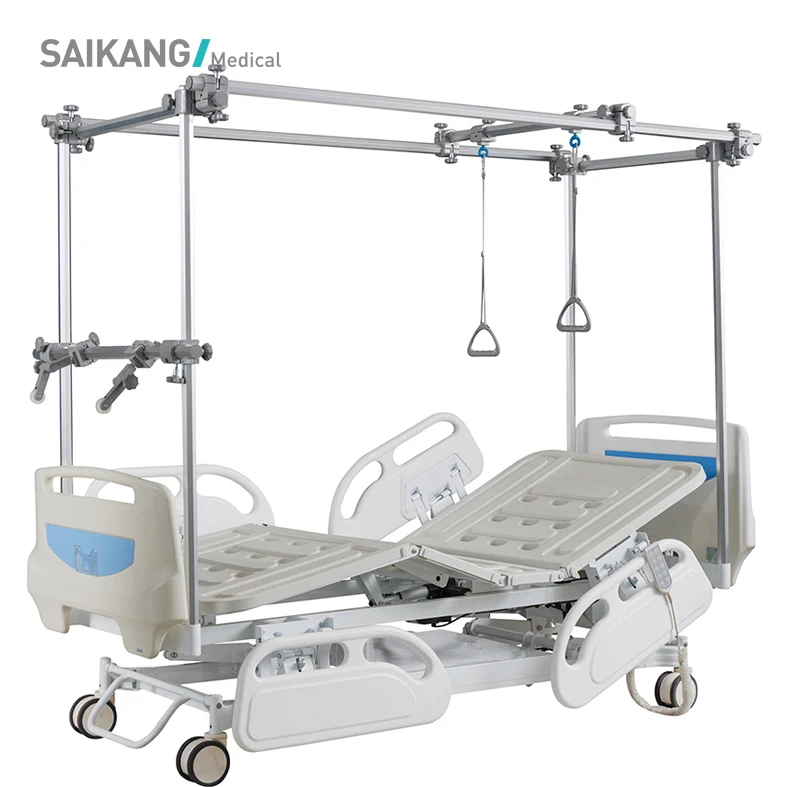 GB8c Hospital Grade Stainless Steel Portable 5-Function Electric Control Lumbar Traction Bed for Patients