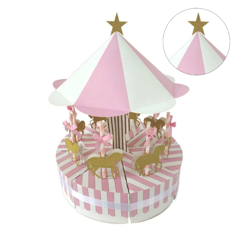 C63B Carousels Candy Box Wedding Favor Gift Box Party Baby Shower Souvenirs Candy