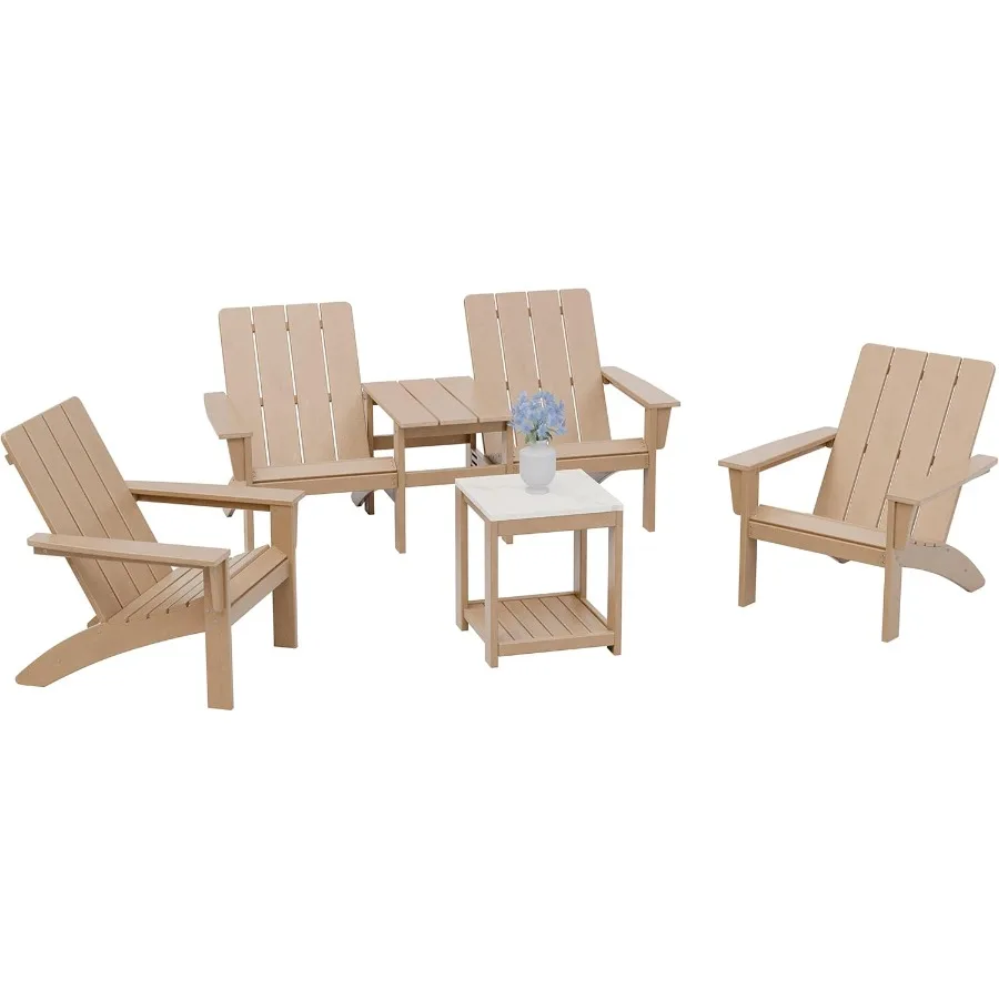 

Набор диванов Adirondack Lounge Chair из 4 уличных стульев, включая стул с двойным сиденьем и 2 одиночными стульями с журнальным столиком Pe