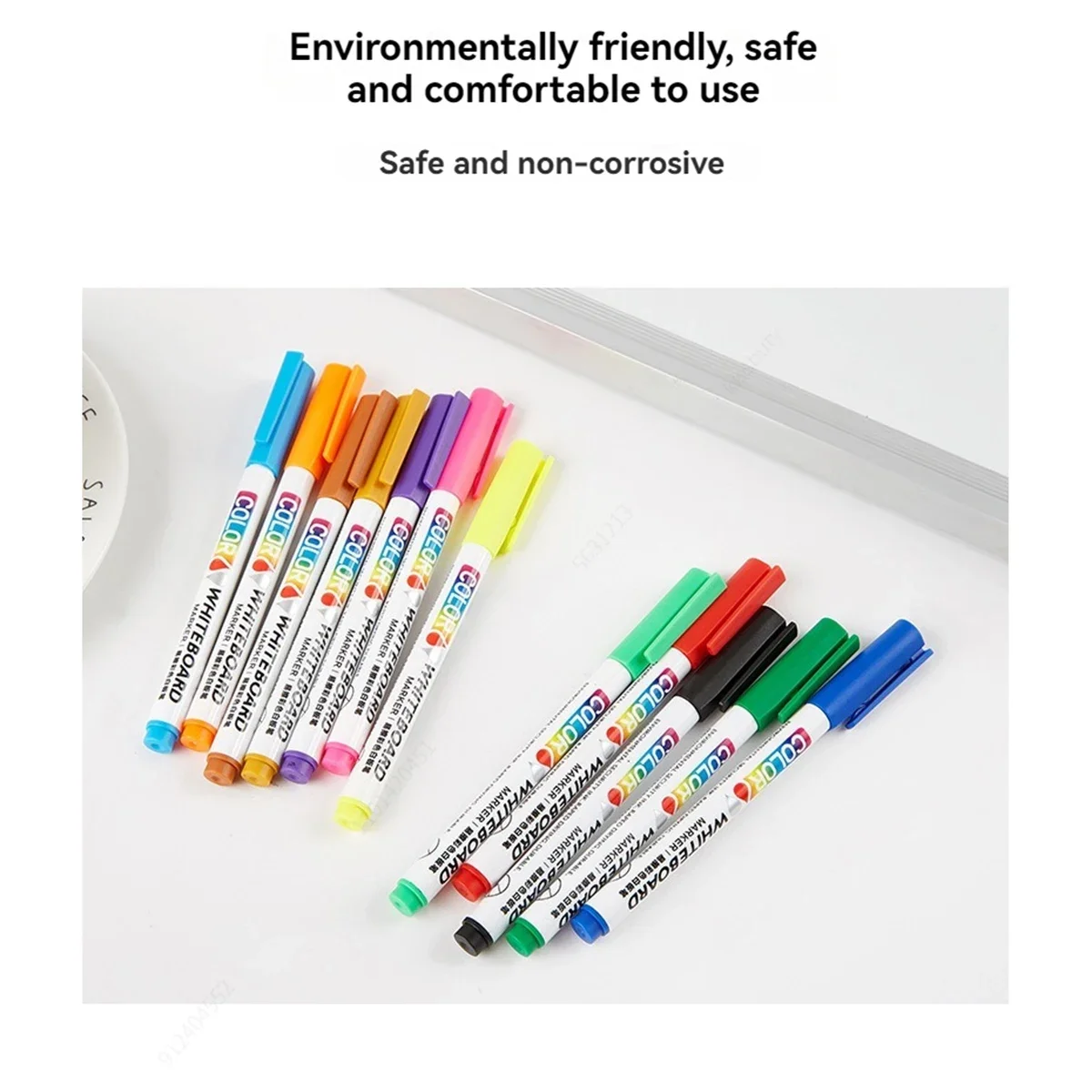 12/24 Farben Whiteboard-Marker-Set, trocken abwischbar, für Büro, Schule, Whiteboard, Schreibwaren, feine Spitze, farbige Stifte, Klassenzimmer – Detail 4