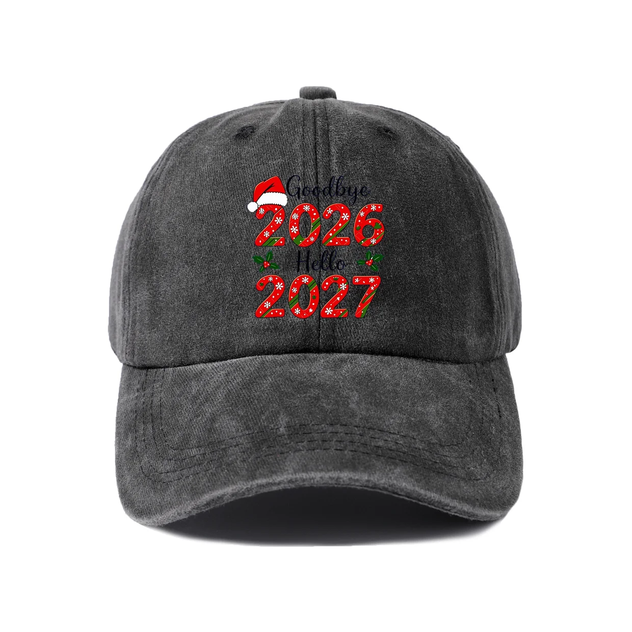 Retro Typography Graphic Graphic Baseball Cap, Vintage Washed Adjustable Unisex Dad Hat, Casual Gift