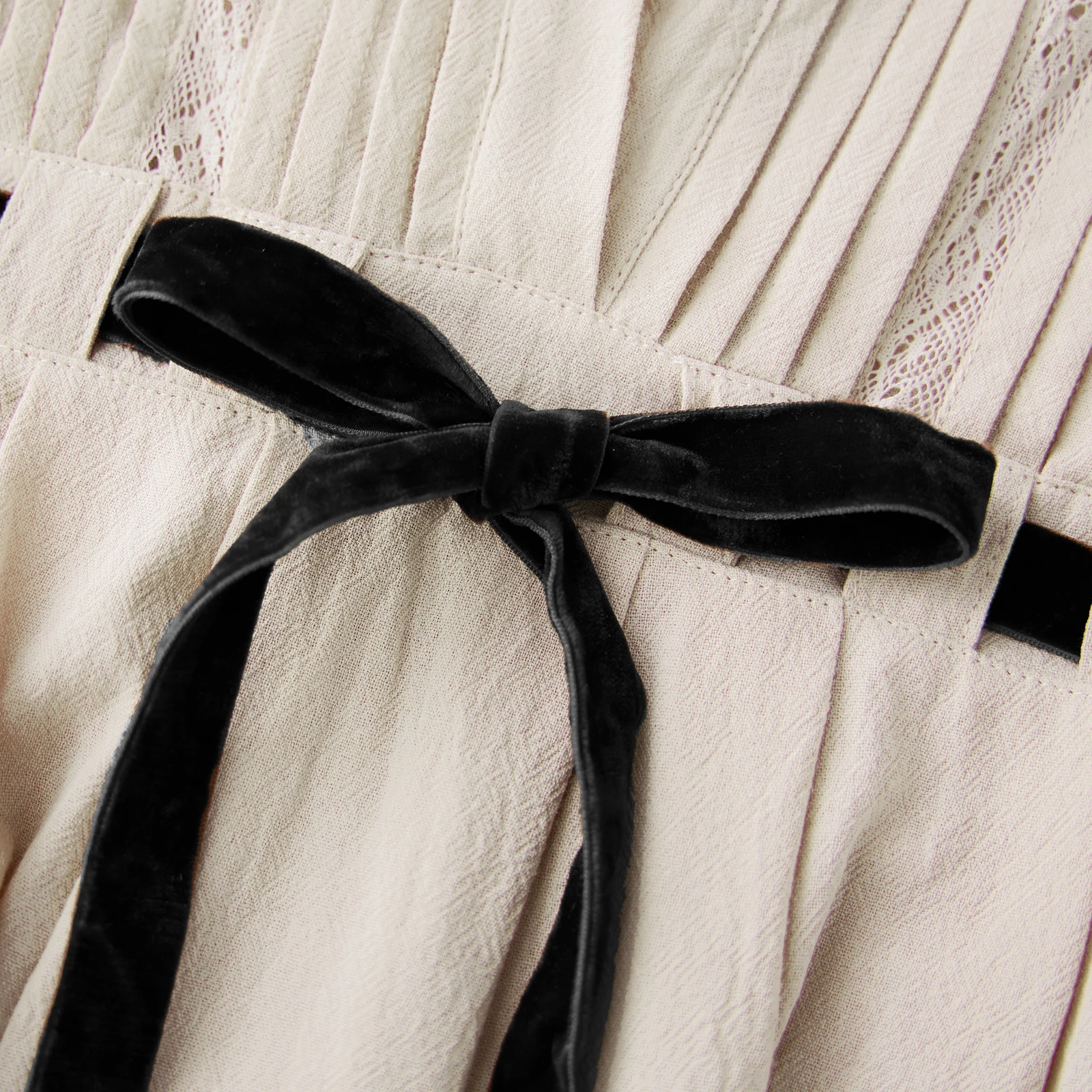 المرأة ريترو ربطة القوس فيونكة فستان بيبي دول صغير ربيع الخريف لطيف التطريز الأزهار تي شيرت فستان Y2k كم طويل قصير فستان الشمس Flowy