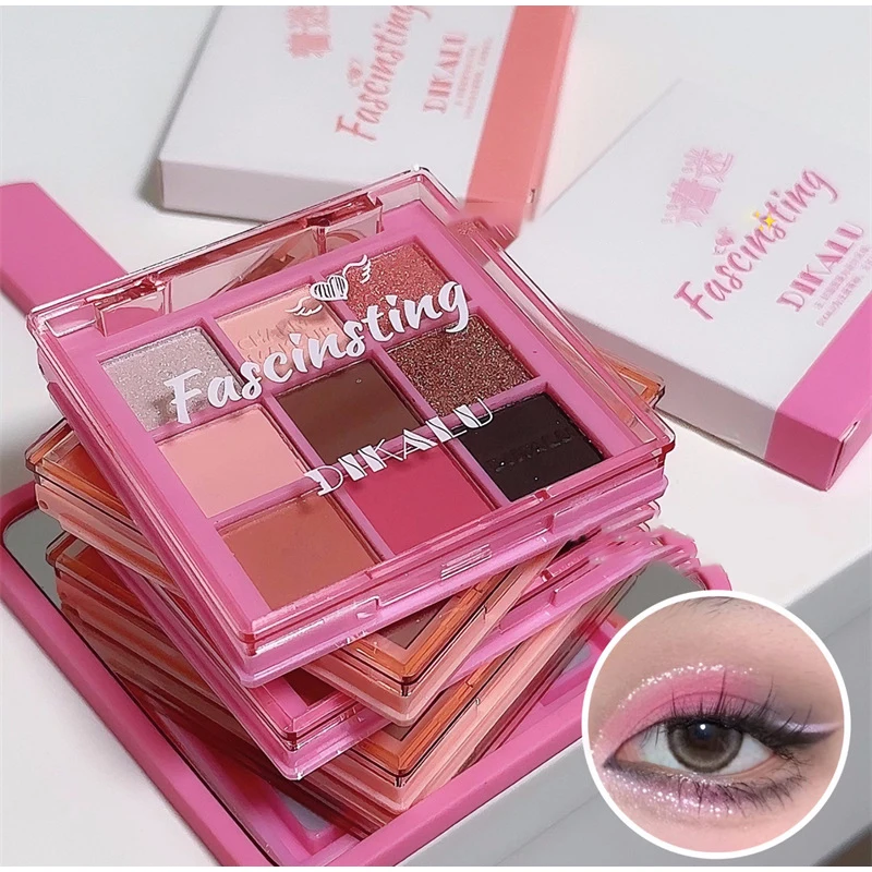 9 Colors Eyeshadow Palette Pink Korean Sweet Eye Makeup Highlighter Aegyosal Multifunction Eye Shadows Pallet Cosmetic