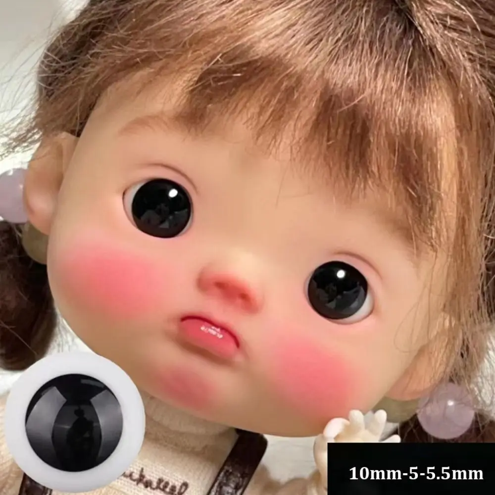 6mm 8mm 10mm Glass Eyes Eyeball with Handles Pure Round Movable DIY Making Crafts Accessories Black Safety Animal