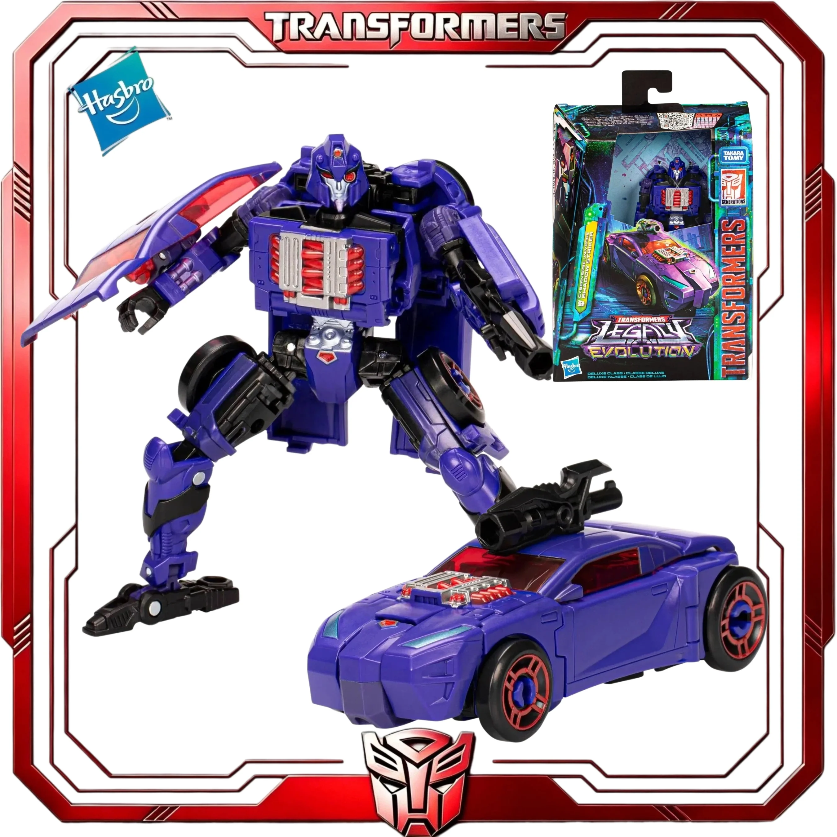 En stock: Figura de colección Hasbro Transformers Legacy Evolution Shadow Striker Cyberverse Decepticon, regalo para aficionados