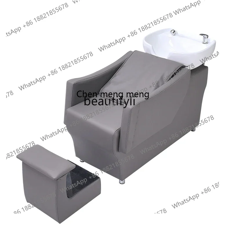 

xz1Shampoo Chair for Hair Salon Flushing Bed Lying Half Semi-automatic Massage Intelligent Shampoo Chair