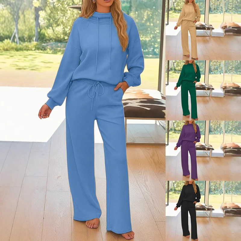 

Новый женский повседневный пуловер с капюшоном и длинными рукавами, разноцветный женский свитшот, спортивные штаны