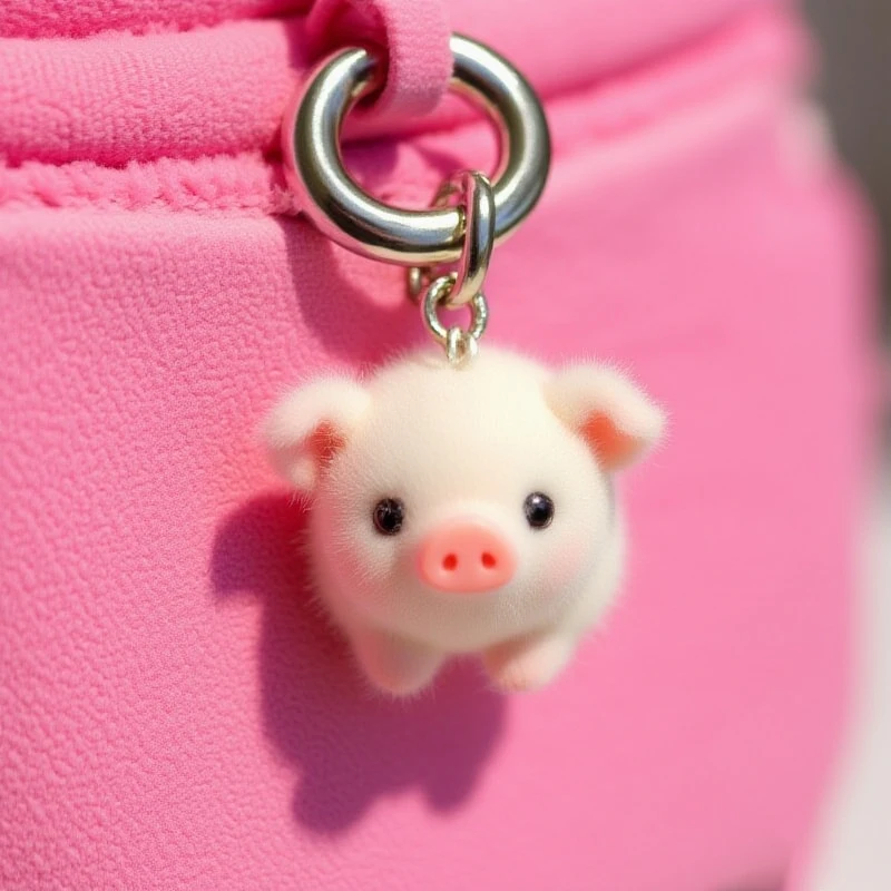 Resin Flocking Cute Mini Pig Keychains For Friend Gift Fluffy Lovely Boar Animal Pet Pendant Bag Earphone Case Phone Lanyard