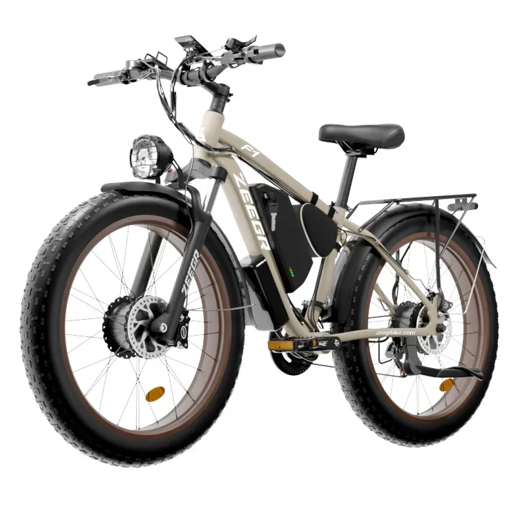 Electric bike Zeegr F1 2000W 48V 22.4AH Dual battery Full suspension power Bicycle bike 26 inch fat tire hidden Snow Beach EBike