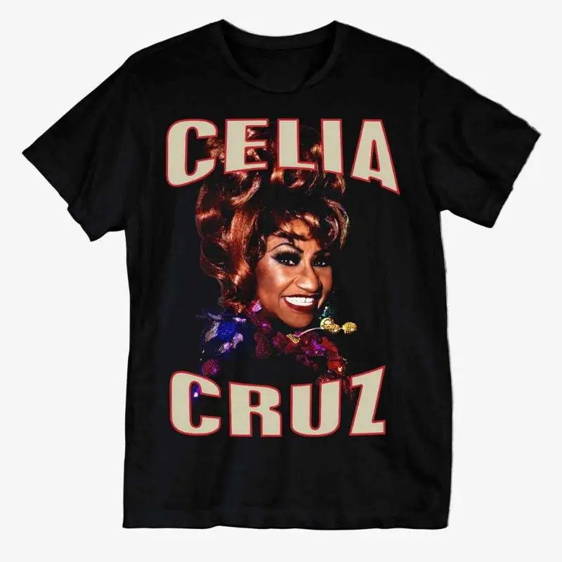 Sale Vtg Celia Cruz Music Star Cotton Black All Size Full T Shirt