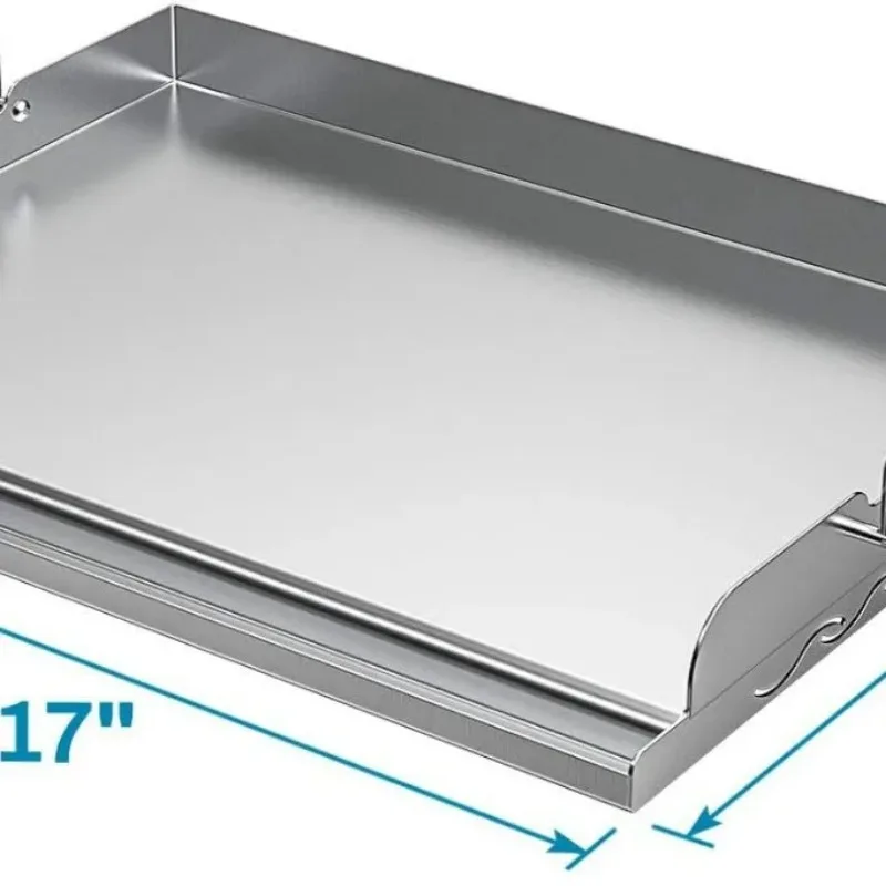 Universal Stainless Steel Baking Pan Flat Top Plate with Uniform Heating Support, Suitable for Grilling Charcoal/gas Grilling