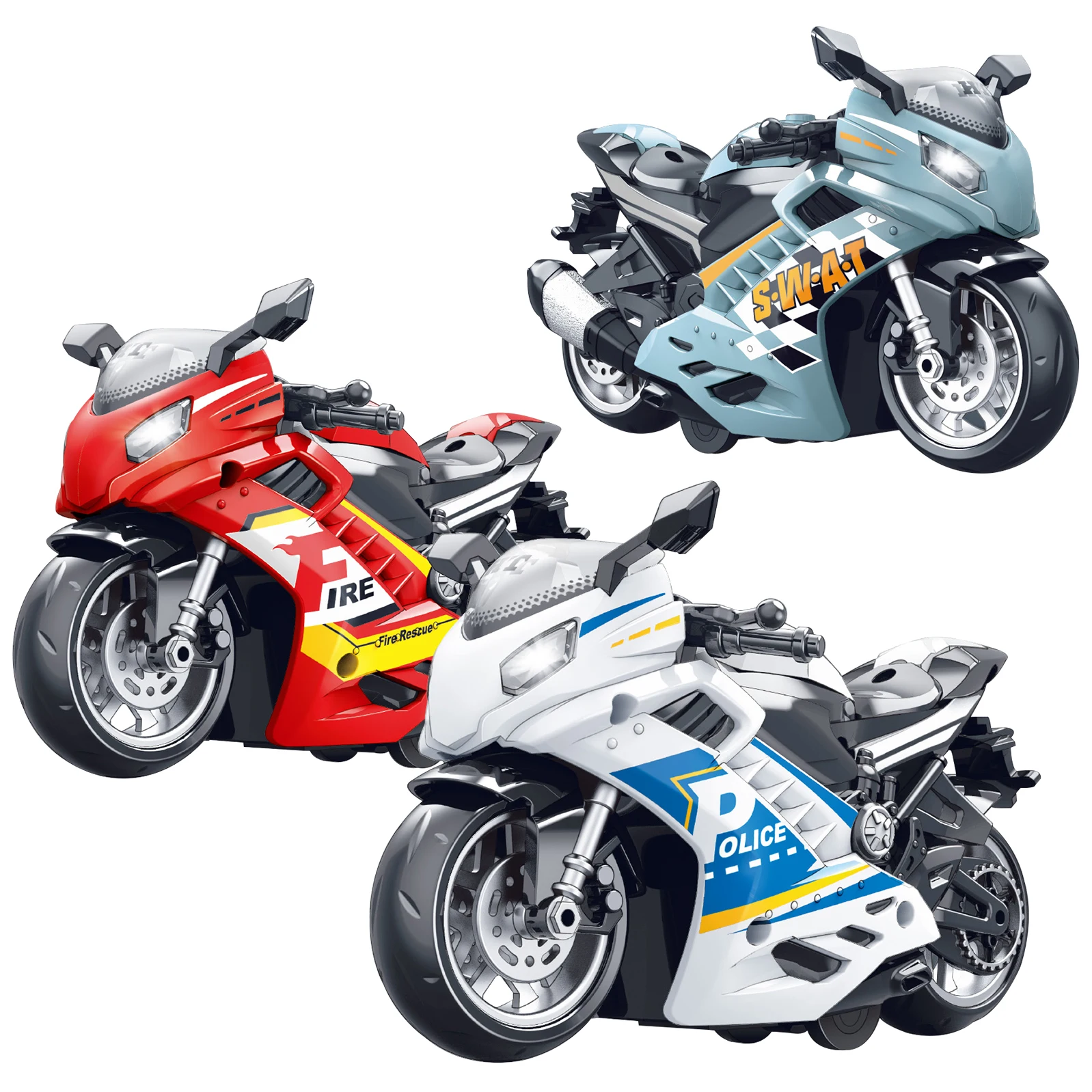 Toy Motorcycle - Press and Go Toy Car with Sound and Light Toy,Toy Motorcycles for Boys,Toys for 3-9 Year Old Boys