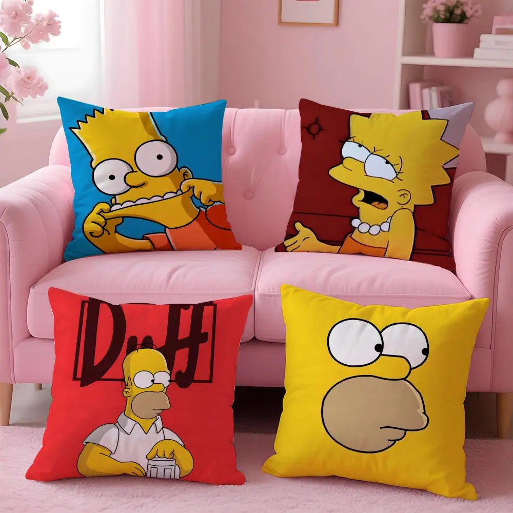 Cartoon The Simpsons Cushion Cover Cushion Cover Set 4Pcs 50x50 45x45 40x40 Pillowcase Decorative Sofa Home Decor