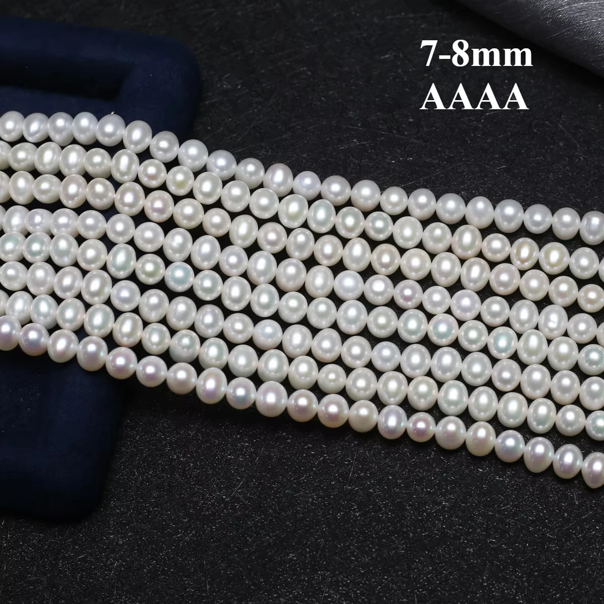 

7-8mm 4A Natural Freshwater Pearl Premium Exquisite Near Round Bead Gift Women Jewelry Make DIY Necklace Bracelet Accessories
