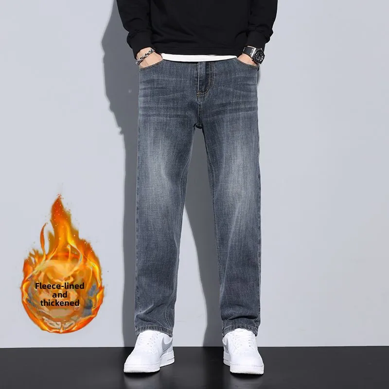 2026 Four Season Hot Sale Men Straight Leg Cargo Jeans Male High Quality Wear-resistant Denim Trousers Stretch Slim Fit Pants