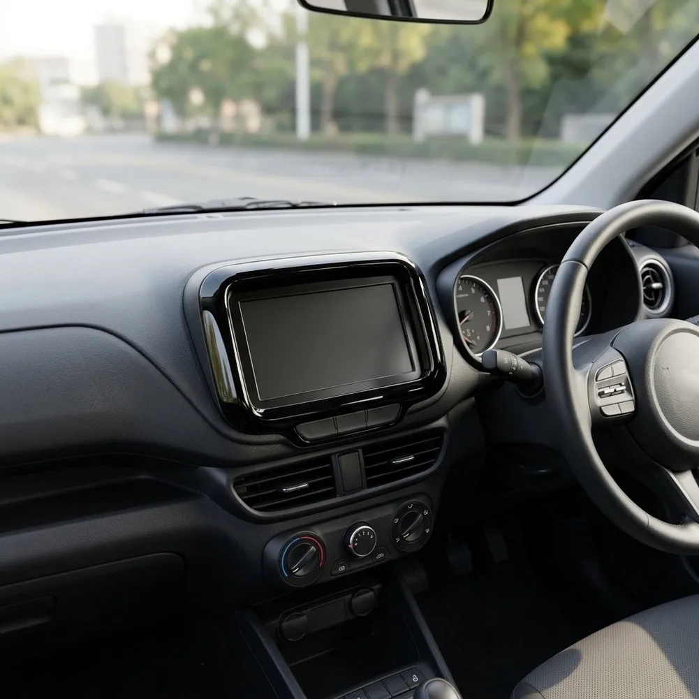 ABS Dashboard Decor Frame Compatible with For Suzuki For Spacia For Custom for M K04 2024 LHD Black Carbon Fiber Style
