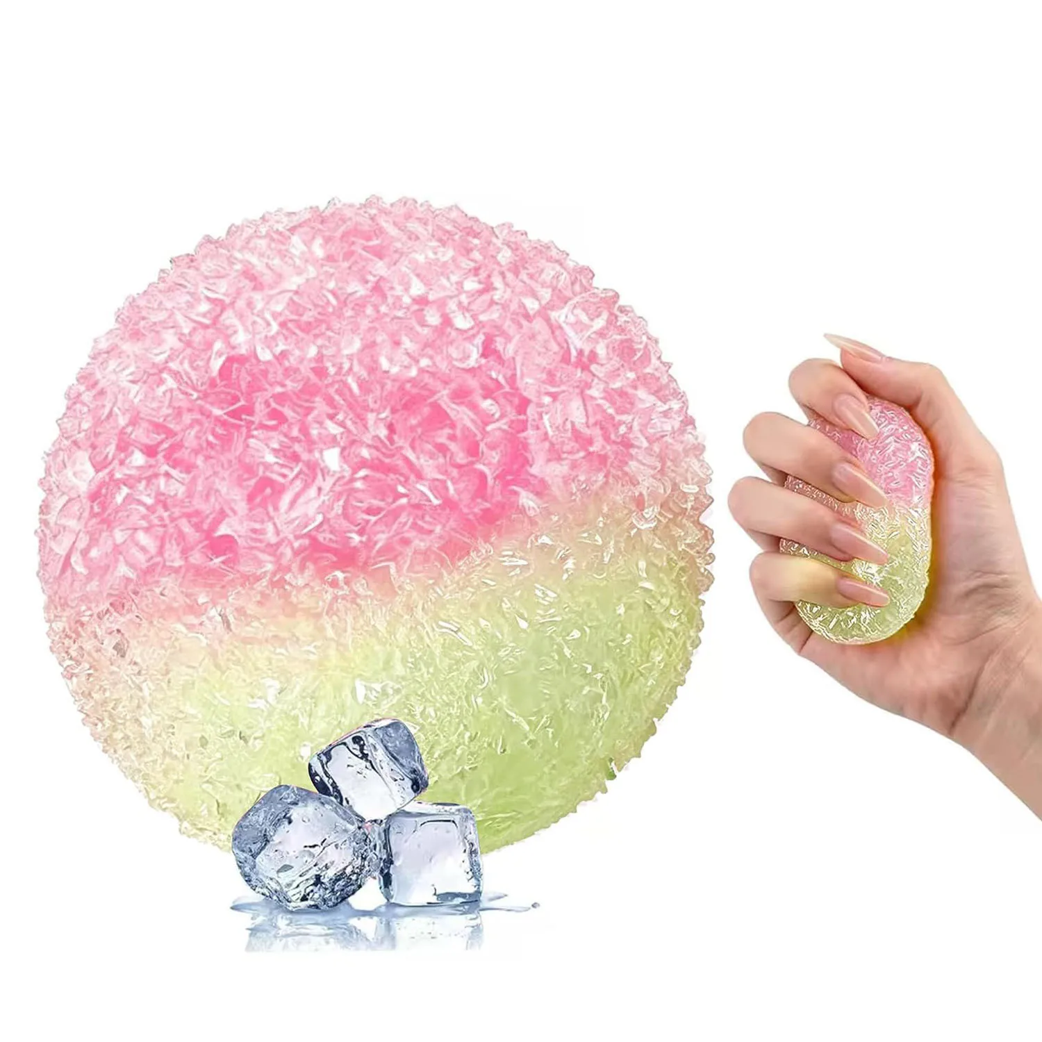Crispy Soft Fluffy Stress-relief Ball Toy Super Soft Pink Mochi Slow-rebound Squeeze Toy Anti-Stress Toy For Adult Hand Exercise