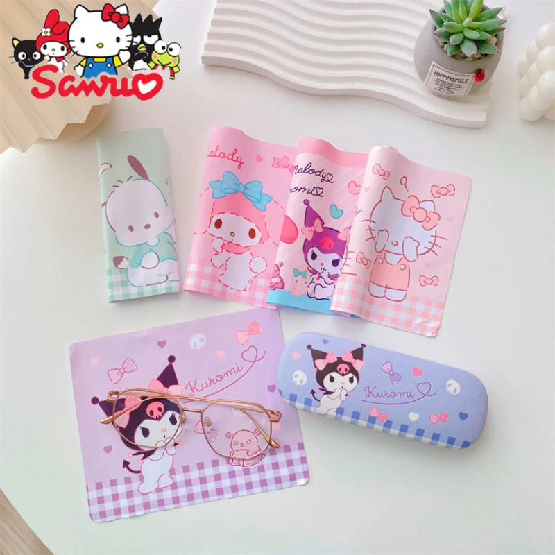 

Sanrio Melody Kuromi Hello Kitty Cinnamoroll Pochacco Glasses Cloth Screen Does Not Hurt Lenses Phone Screen Fine Fiber Wipe