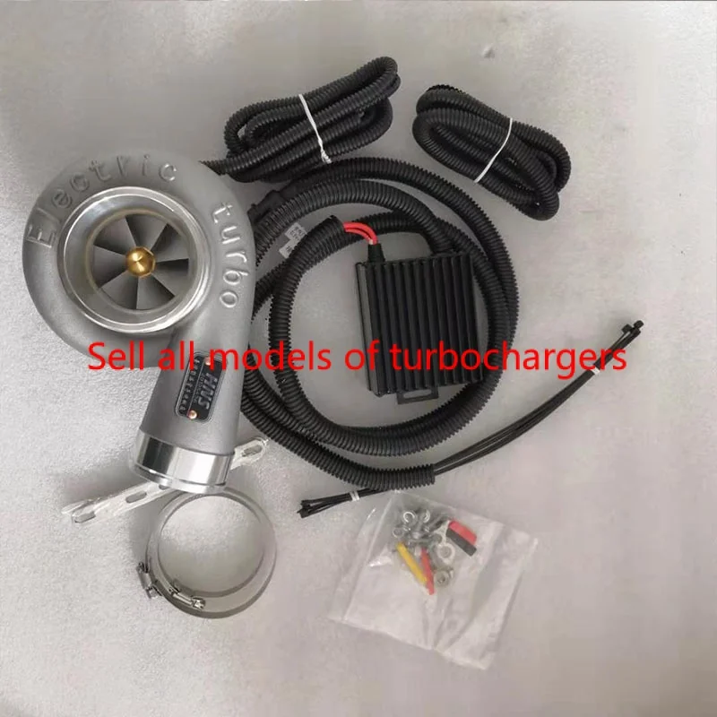 Universal 12V Electric Turbo Supercharger Kit Thrust Electric Turbocharger Air Filter Intake for car improve speed