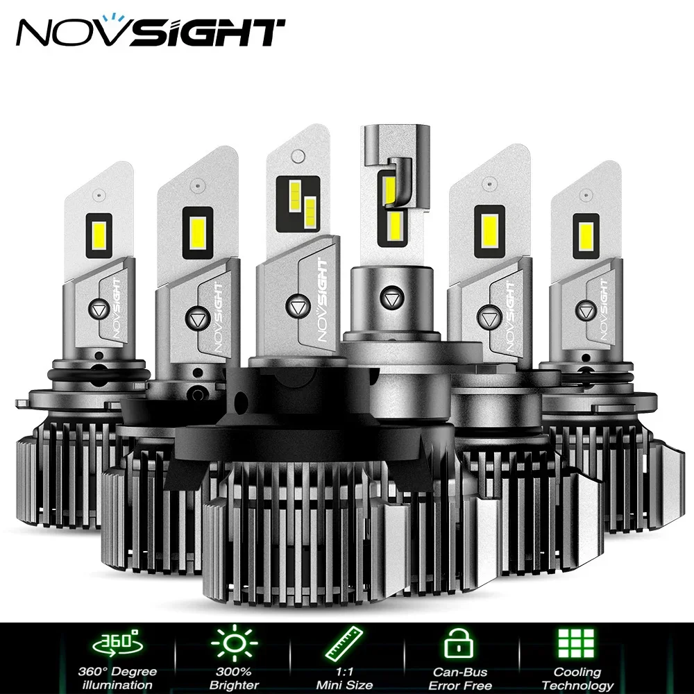 

NOVSIGHT H4 LED Car Bulb H7 HB3 9005 9006 HB4 H11 H8 H9 H13 Decoder Headlamp 100W 20000LM 6500K Mini Size Car Headlight Bulbs