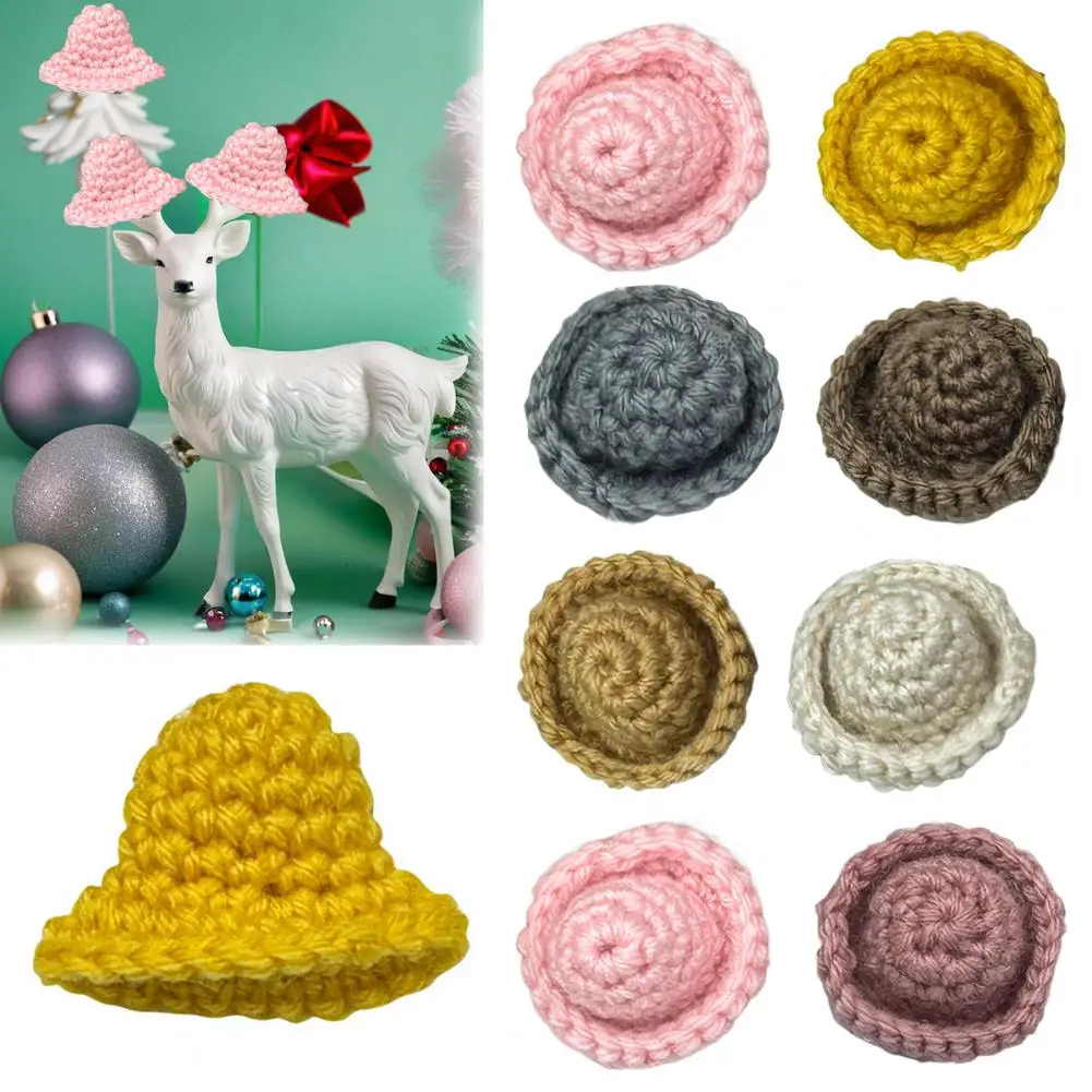 زينة قبعة عيد الميلاد الصغيرة محبوك عطلة قبعة الحلي يدويا قبعات محبوكة مصغرة لمشاريع DIY #3