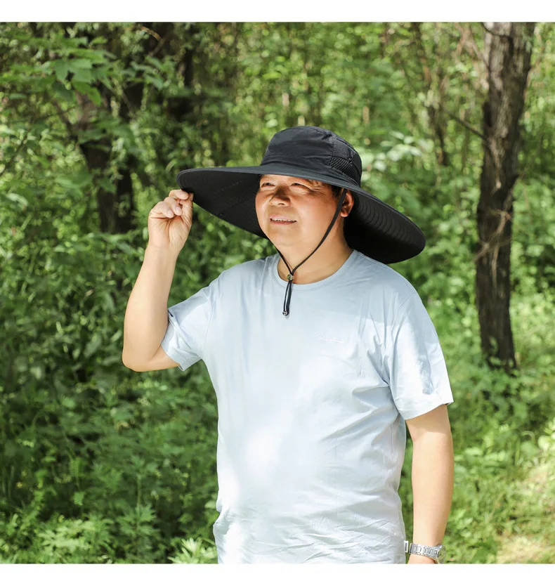 Chapeau de pêcheur à visière pour hommes, grande taille 64cm, Camouflage, Camping, pêche, plein air, été