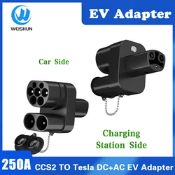 CCS2 to NACS AC+DC Adapter 250A Electric Vehicle DC Charging Station CCS COMBO 2 To TPC Convertor for Teslas Model