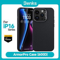 Benks MagClap ArmorPro Case Made with Kevlar® 600D for iPhone 16 Pro Max MagSafe Compatible Phone Cases