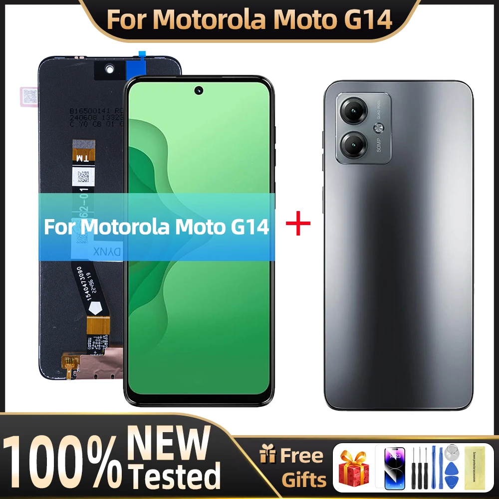 For Motorola Moto G14 XT2341-4 LCD Display With Frame Touch Screen Digiziter Assembly Replace For Moto G14 screen replacement