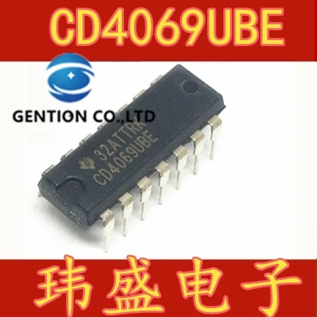 10PCS CD4069UBE DIP-14 CMOS gate six CD4069 in stock 100% new and original