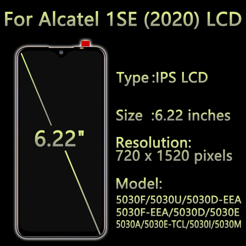 Pantalla lcd For Alcatel 1SE (2020) Display For Alcatel 1SE (2020) Mobile Phone Screen 5030F Touch Ecran Replacement