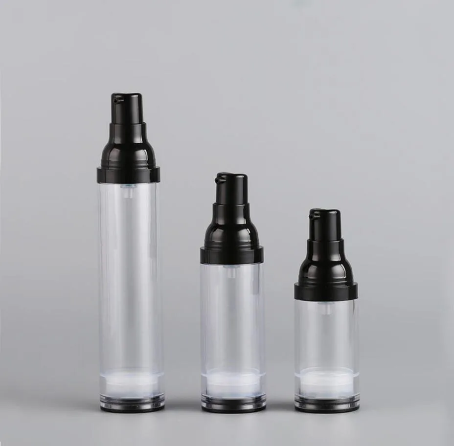 50ml clear  Airless Bottle Black Pump Lid Sprayer Toner/Serum/Lotion/Emulsion/Foundation/UV Essence Cosmetic Packing