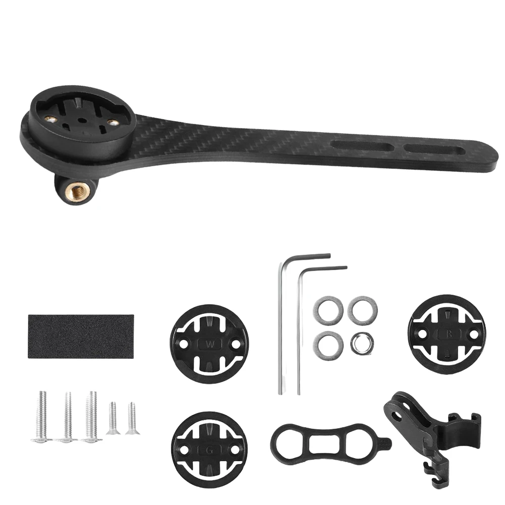 Bicycle cycling equipment carbon fiber extended bracket for secure installation of meters lights and action cameras