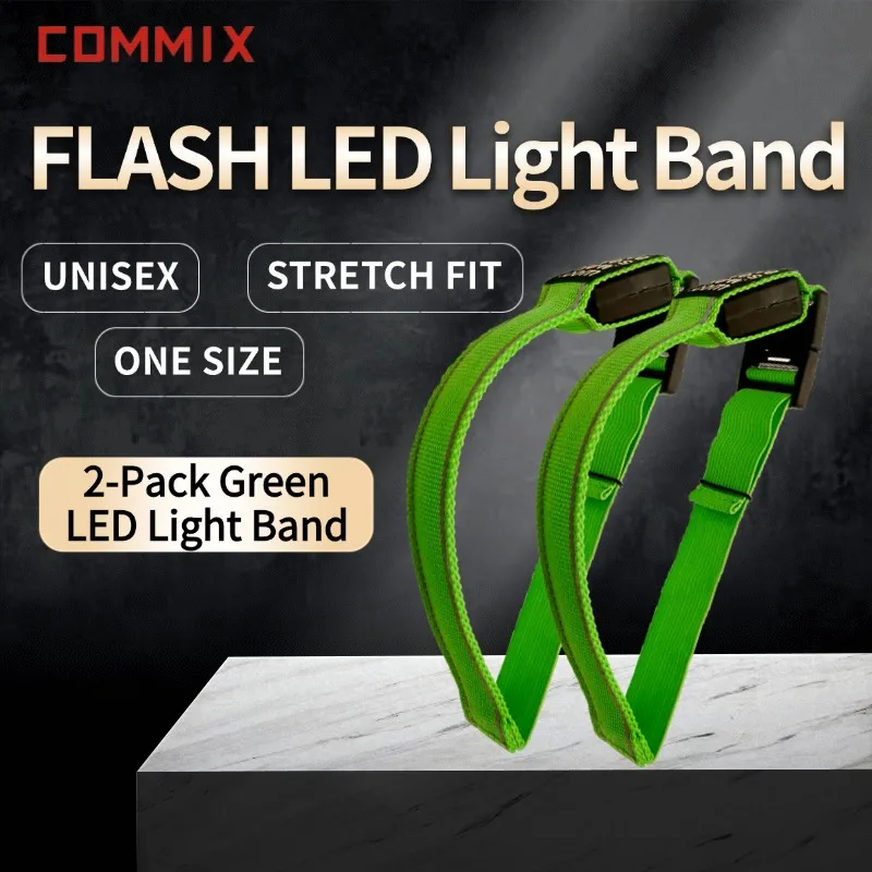 

【COMMIX】Glowing Warning Straps: Dual-Use for Arms & Pets. Easy to Wear. Multi-Scene Safety Protection.