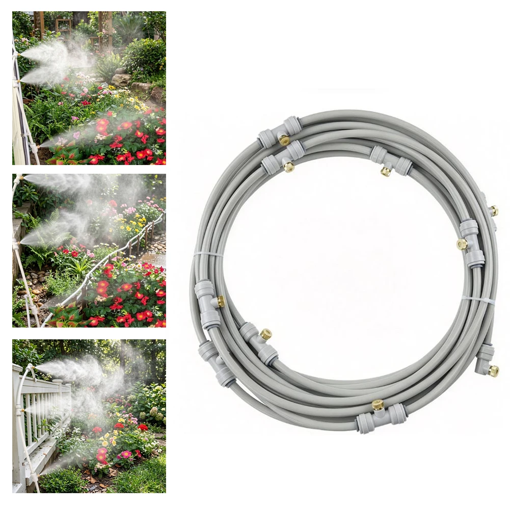 Misting System for Outdoor Garden For Greenhouse Water Fog Sprayer with 120m Hose and High Pressure Brass Nozzles