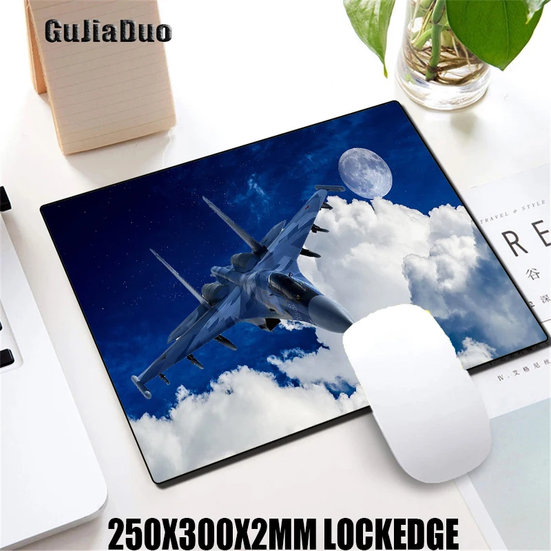 GuJiaDuo Mouse Pad game motif pesawat, karpet Aksesori Hoom seni antiselip tahan air Keyboard Notebook pola pesawat 800x300