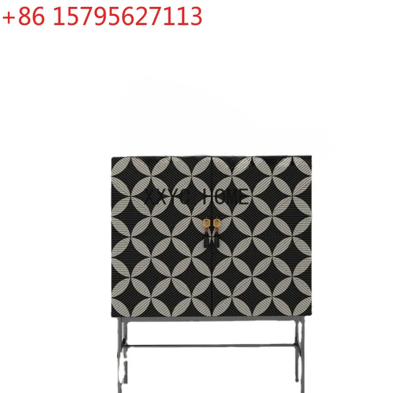 

Тумба для прихожей/столовой/гостиной из массива дерева в стиле лайт-люкс, черно-белая