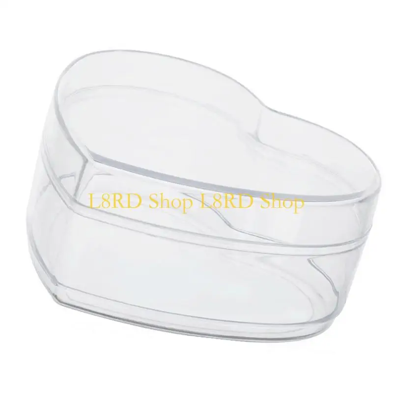 L8RD Acrylic Box Round/Heart Clear Box Container with Lid Clear Acrylic Plastic Jewelry Box Acrylic Storage Box for Candy