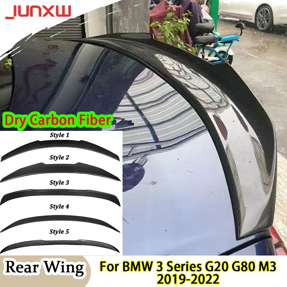 for BMW 3 series G20 G80 M3 Sedan 2019-2022 Dry Carbon Fiber Rear Trunk Lip Spoiler Rear Boot Spoiler Body Kits