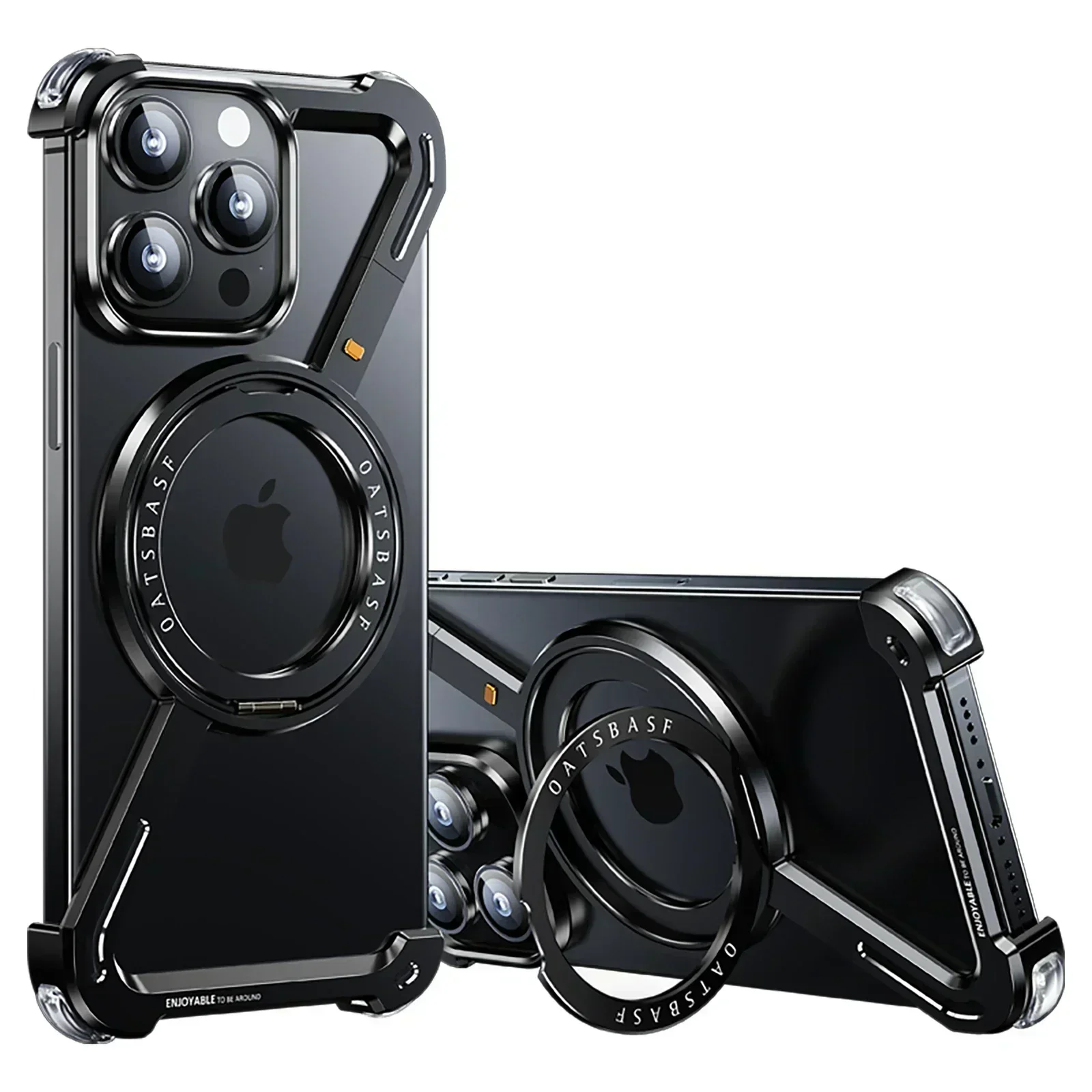 Etui na telefon Oatsbasf do iPhone'a 16/15/14/13 Pro Max z Magsafe 360° ° Obrotowy stojak magnetyczny Metalowa bezramkowa osłona zabezpieczająca — zdjęcie produktu 6