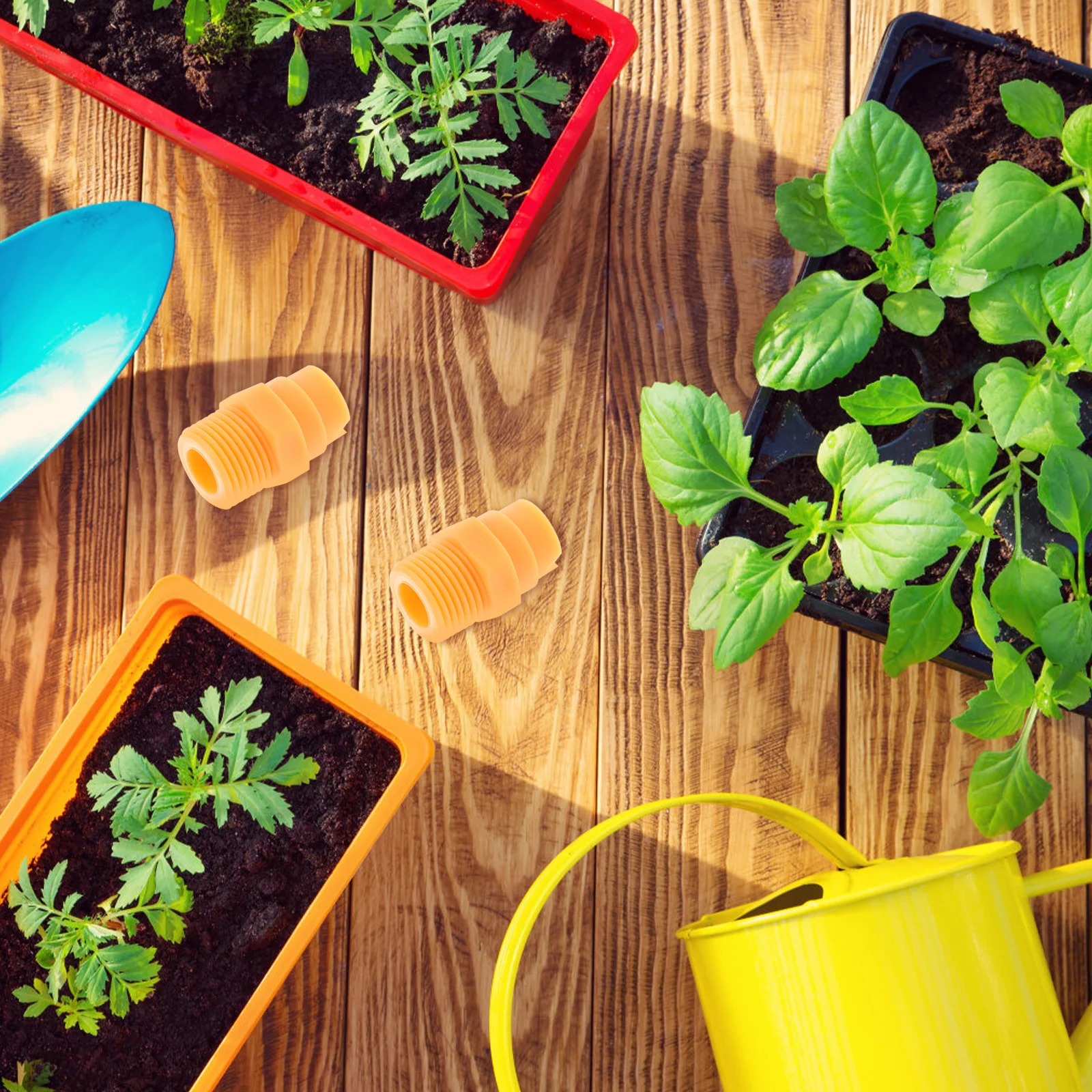 

5Pcs Plastic Fan Shape Sprayer Nozzle Yellow PP High Impact Taper Spray Angle Adjustable Home Use Hose Connector Washer